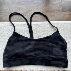 Lululemon Flow Y Black Camouflage Sports Bra